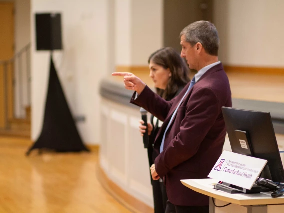 James G. Hodge answers a question, Leila Barraza
