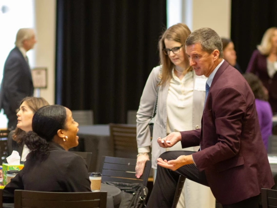 James G. Hodge talks with audience