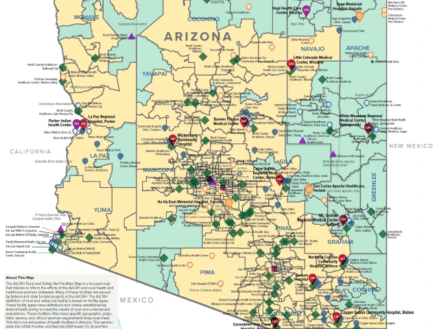 map of Arizona showing frontier and remote areas