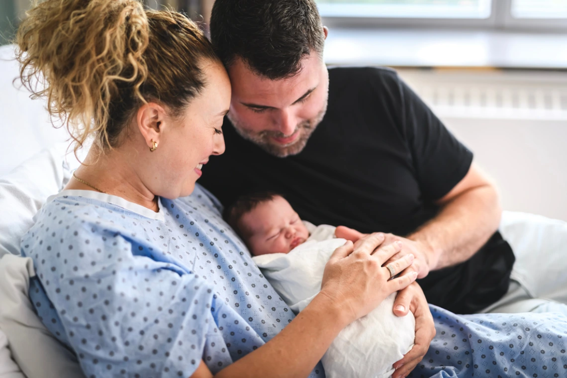 Family with infant