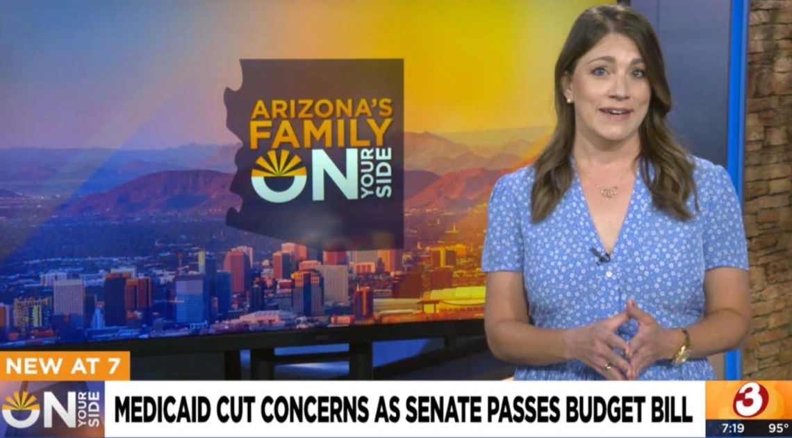 Screen shot of news broadcast